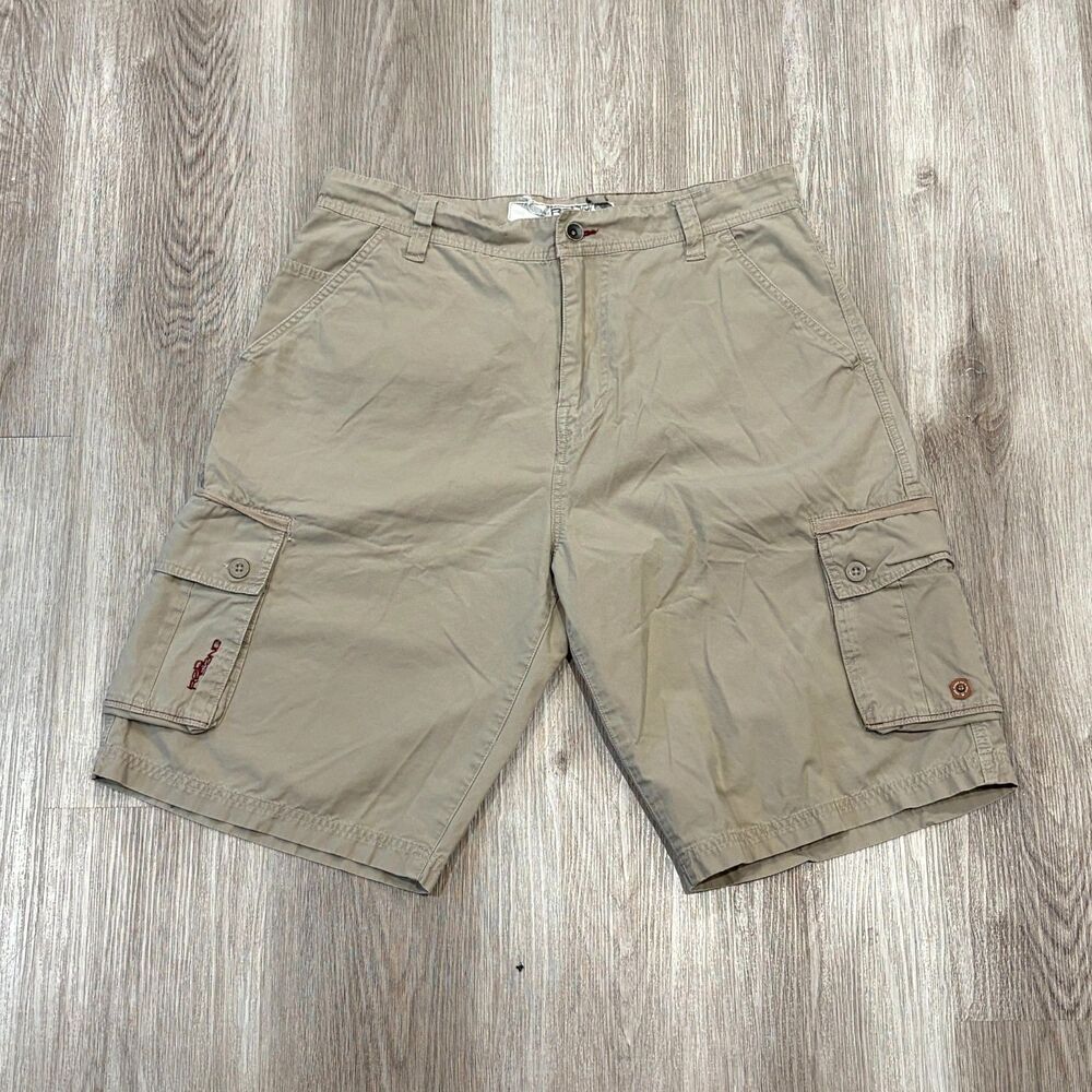 Vintage 00s Y2K Baggy Redsand Cargo Shorts Men's Size 33x12 Beige Surf Surfwear